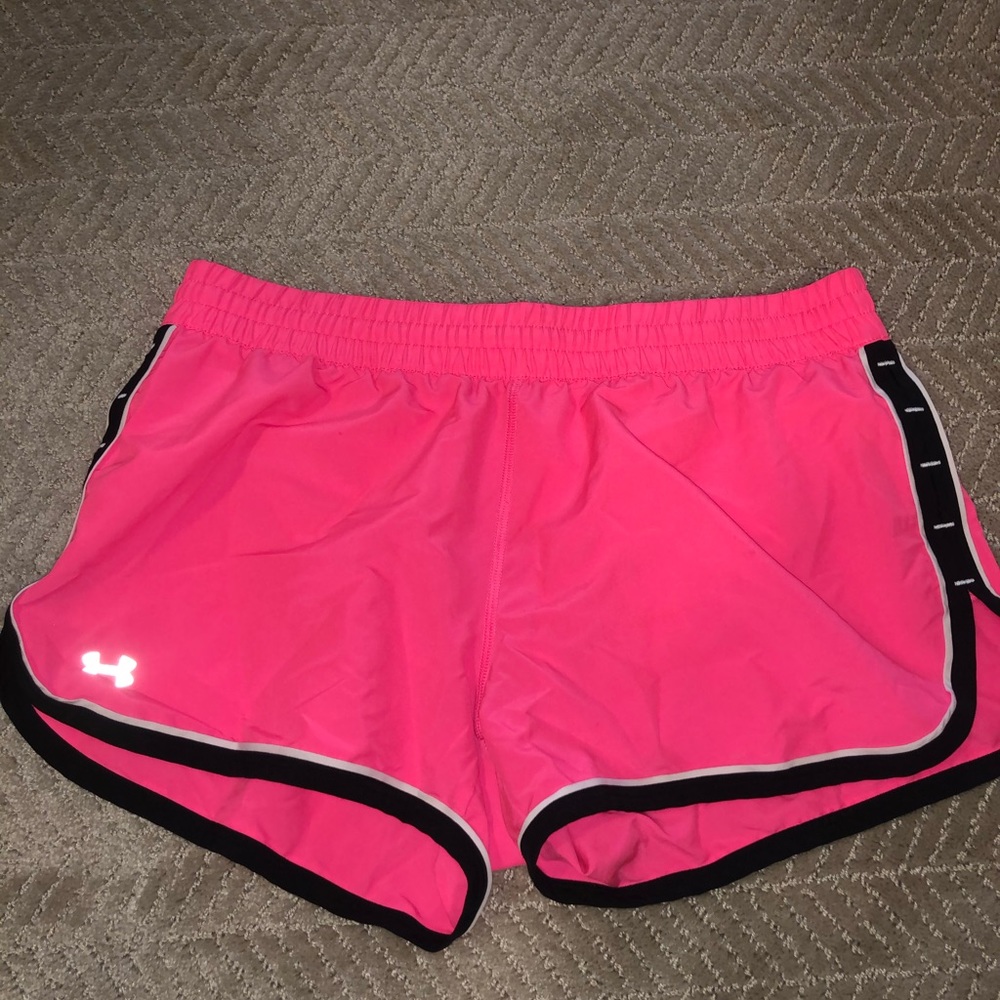 Under armour pink running shorts